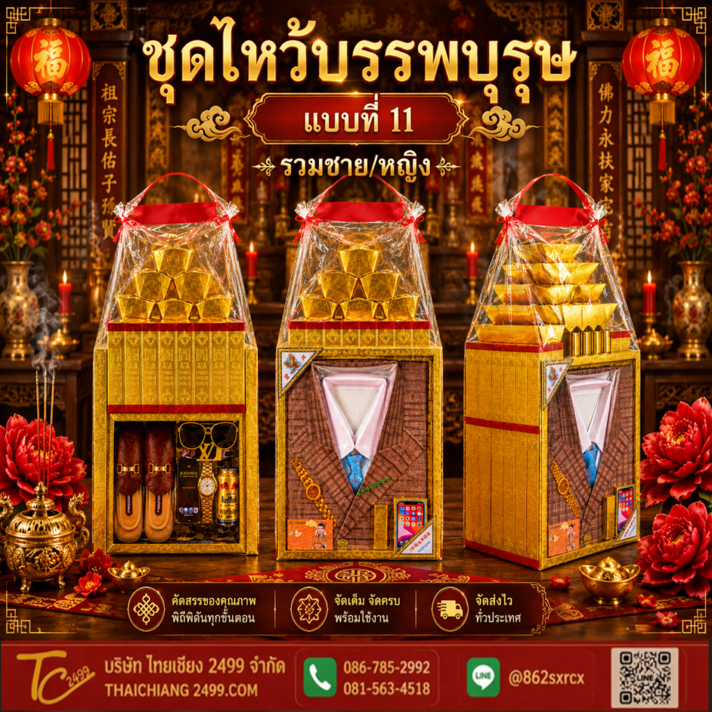 ชุดไหว้บรรพบุรุษ แบบ11 (รวมชาย/หญิง)