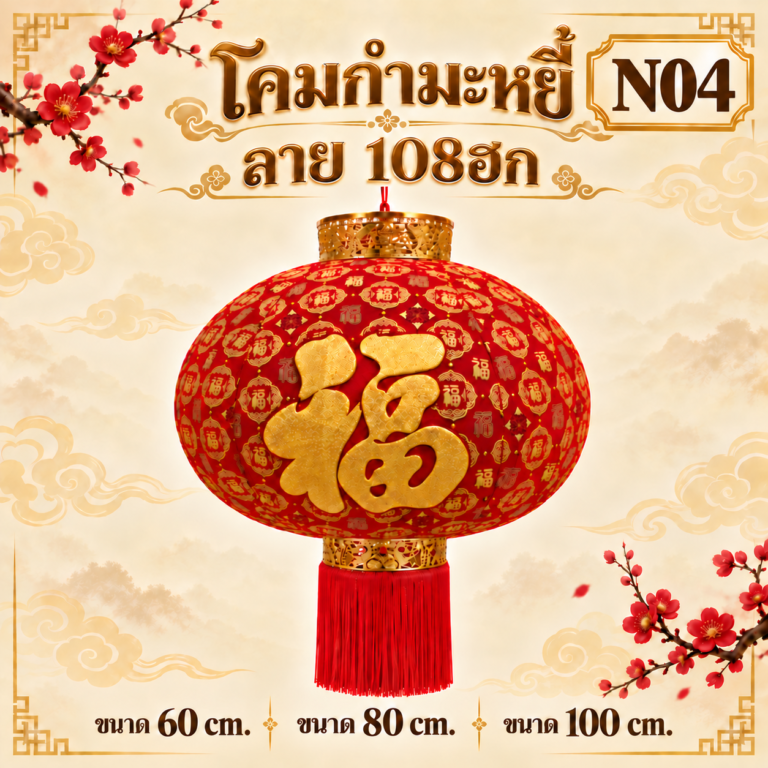 โคมกำมหะยี่ ลาย 108ฮก (N04)