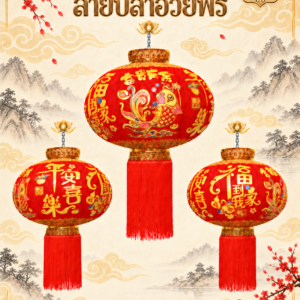 โคมกำมะหยี่ ลายปลาอวยพร (T09)